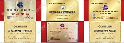 武汉江城整形外科医院荣誉证书