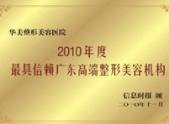 2010年度信赖广东高端整形美容机构